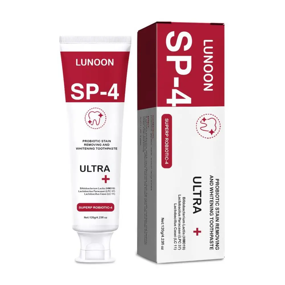 Dentifricio probiotico Sp-4 dentifricio sbiancante schiarente protegge le gengive alito fresco bocca pulizia dei denti salute cura dei denti 120g