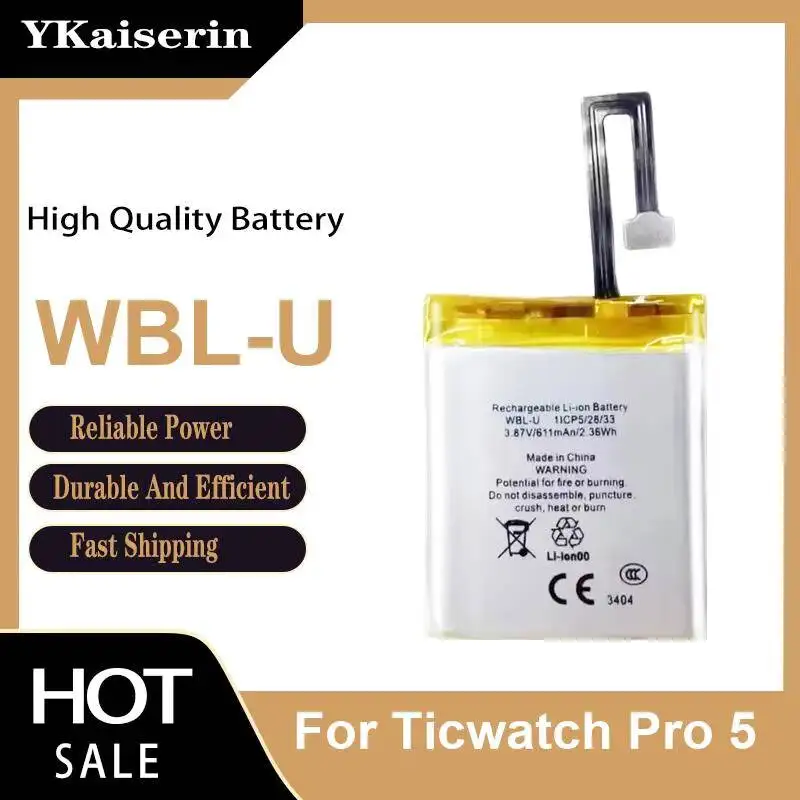 Good Low-Temperature Performance 611mAh For Ticwatch Pro 5 Wbl-U Robust Smart Watch Battery