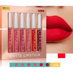 6Pcs Makeup Lipstick Set Liquid Velvet Matte Gloss Lip Sexy Red Lipstick Nude Women Long Lasting Waterproof Beauty Cosmetic Kit