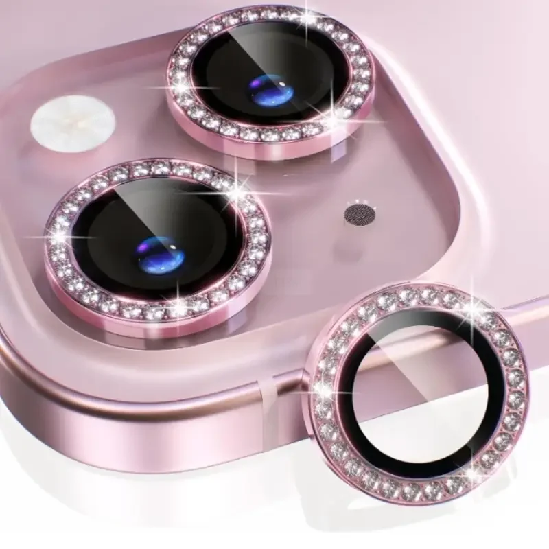 1Set Camera Lens Protector For iPhone 11 12 13 14 15 16 17 Pro Max Mini Air 16E 14 15 16 plus Diamond Metal Protective Glass
