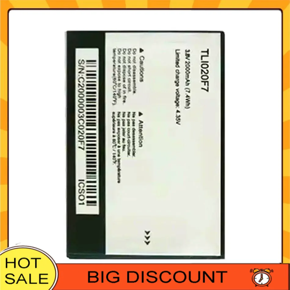 Аккумулятор мобильного телефона TLI020F7 2000 мАч для Alcatel Pixi 4 5045D Pop 2 5042D C7 7040 7040D 7041 7041D J720 J720T J726T J726T-So2