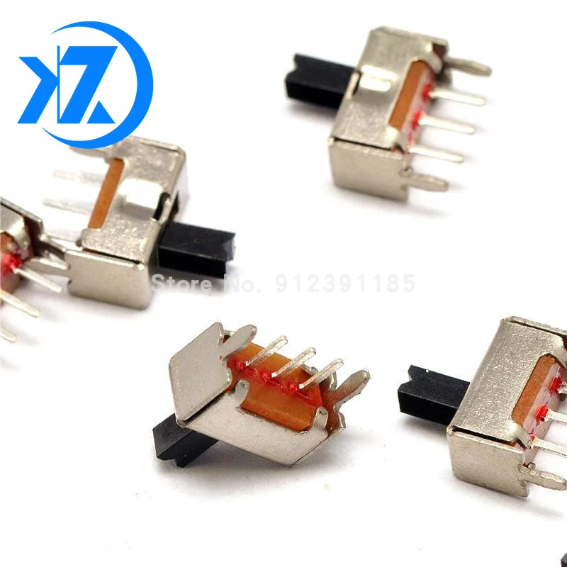 10PCS SS12D07 mini Slide Switch 3pin 2 Position 1P2T SPDT High quality toggle switch Handle:3MM/4MM/5MM/6MM