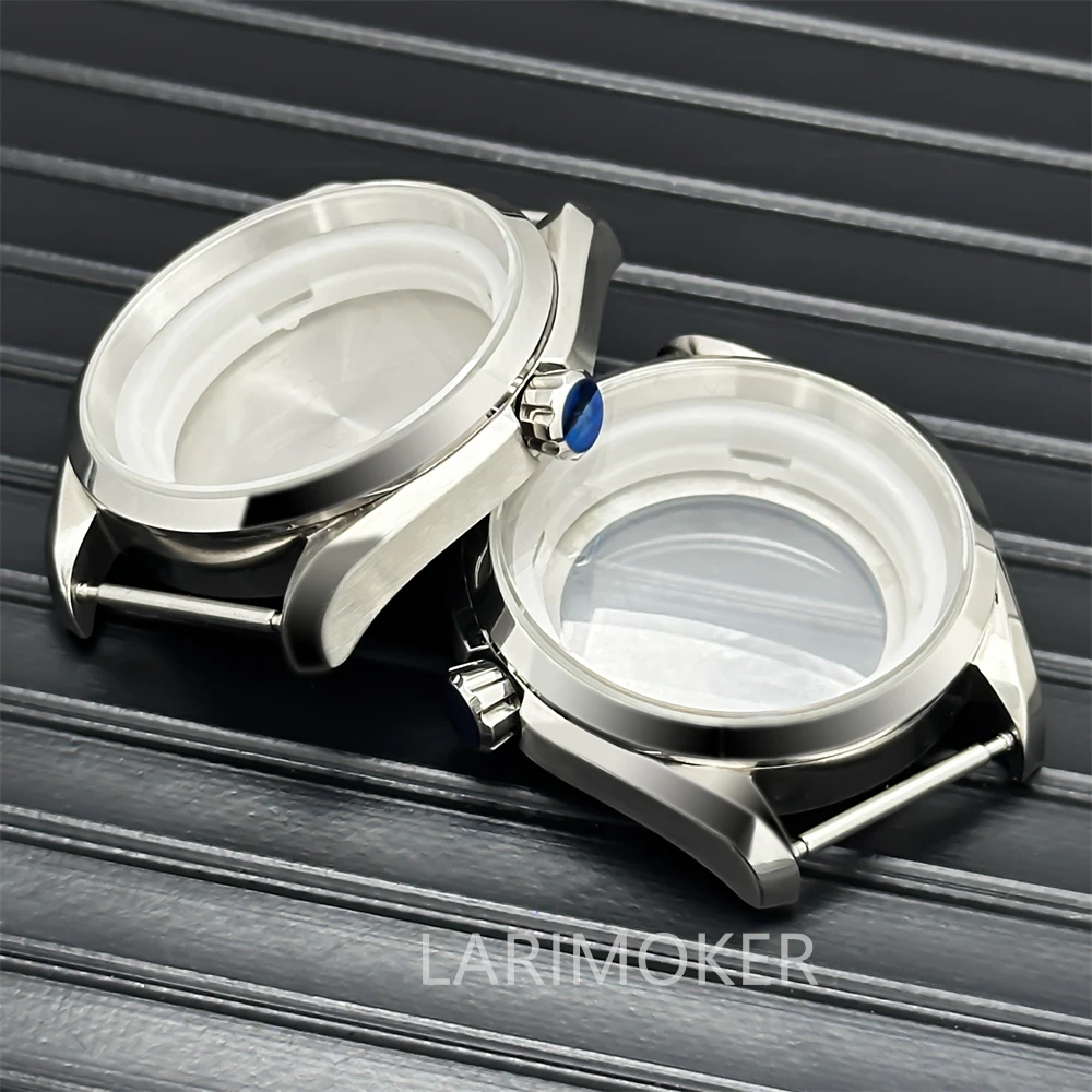 BLIGER 40mm silver aseptic polished case sapphire glass for NH35 NH36 movement 10ATM waterproof retrofitting