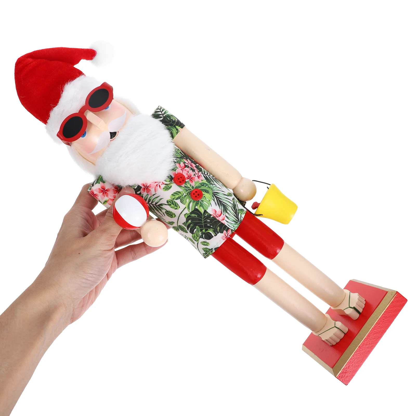 

Wooden Nutcracker Christmas Decor Xmas Gift Holiday Desktop Ornament Traditional Nutcracker Craft Wood Statue Beach Theme Home