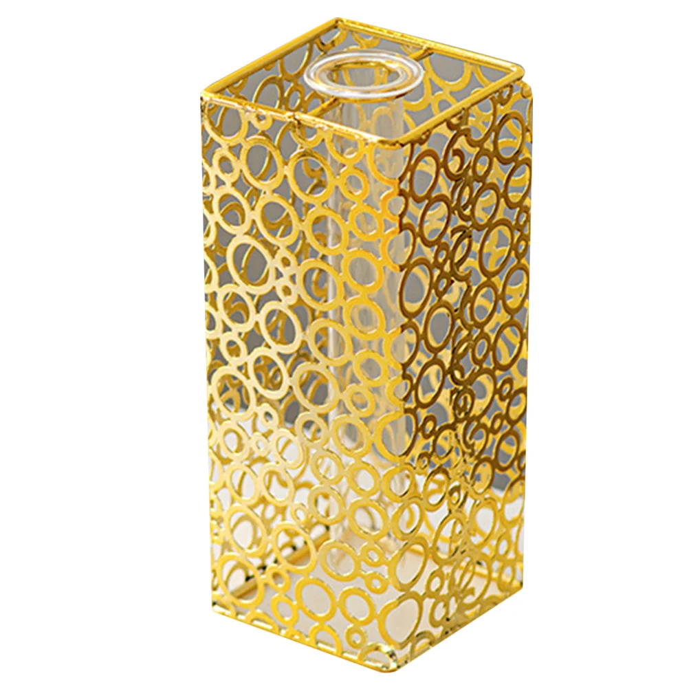 

SEWOART Iron Water Plant Vase Hollow Metal Hydroponic Flower Vase Modern Artistic Design for Home Decor