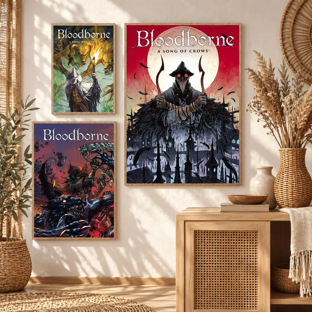 Gothic Action Game B-Bloodborne Poster Premium Modern Waterproof Wall Art Pictures for Bedroom Living Room Bar Decor