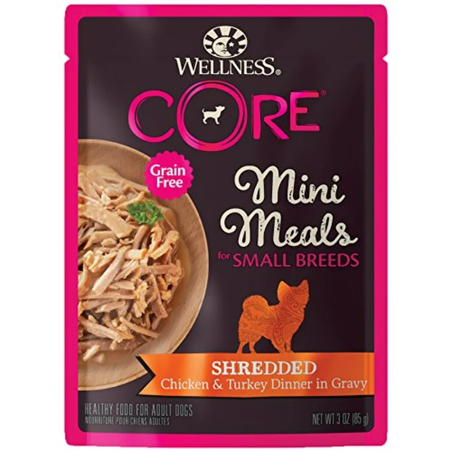 CORE Small Breed Mini Meals in Gravy Adult Wet Dog Food, Grain Free, Natural, and Turkey Dinner Recipe, 3 oz, Pack of 12 Pouche