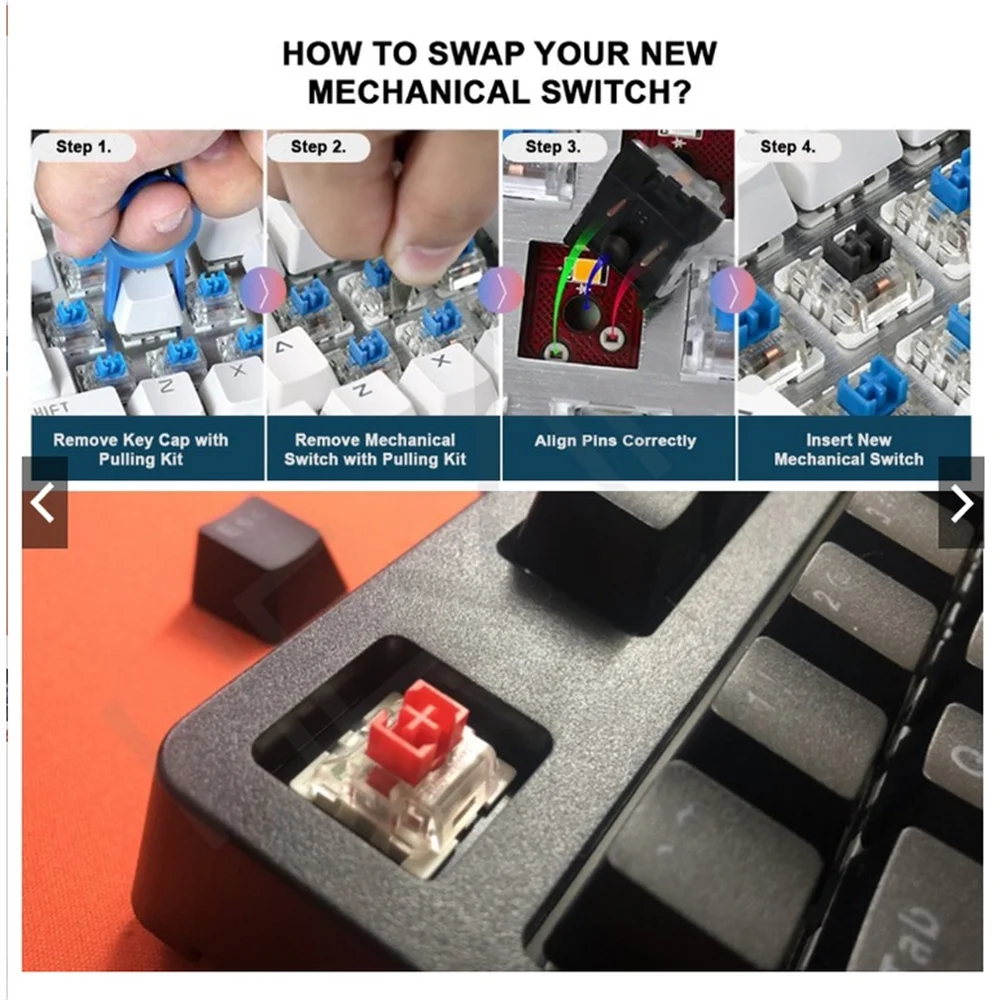 Axis Switch Easy To Install And Disassemble Comfort 19 Styles 7.00g Keyboard Accessories Shaft Body Switch Keycap Keyswitch