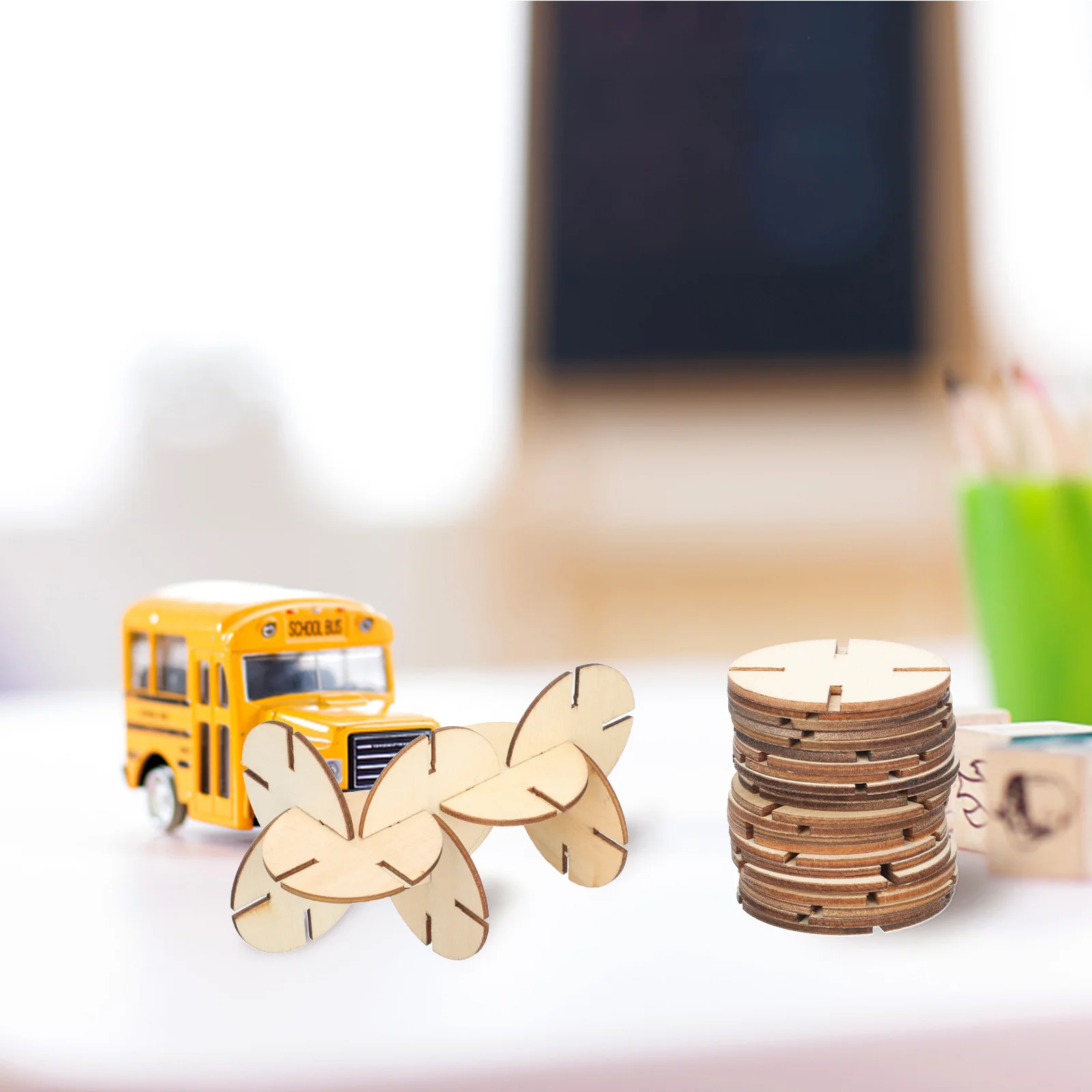 50개 나무 퍼즐 학습 조각 블랭크 DIY 교육용 게임 어린이 창의력 및 협응력 향상 무도색 나무 블록 세트