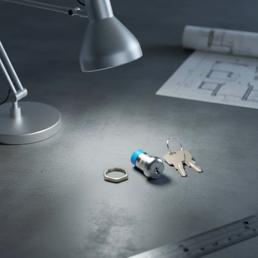 1PCS 19mm Safety Reset Switch Lock Cylinder With 2 Key For Chassis/Cabinets/server Racks/escape Doors Zinc Alloy Tool Parts