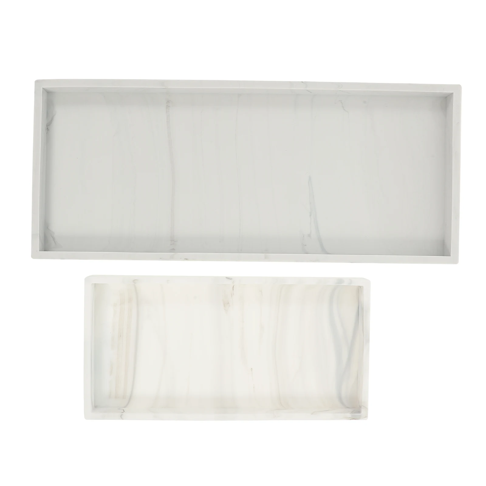 

2pcs Vanity Organizer Bathroom Makeup Tray For Countertop Rectangle Bathroom Tray Desk Decorative Holder