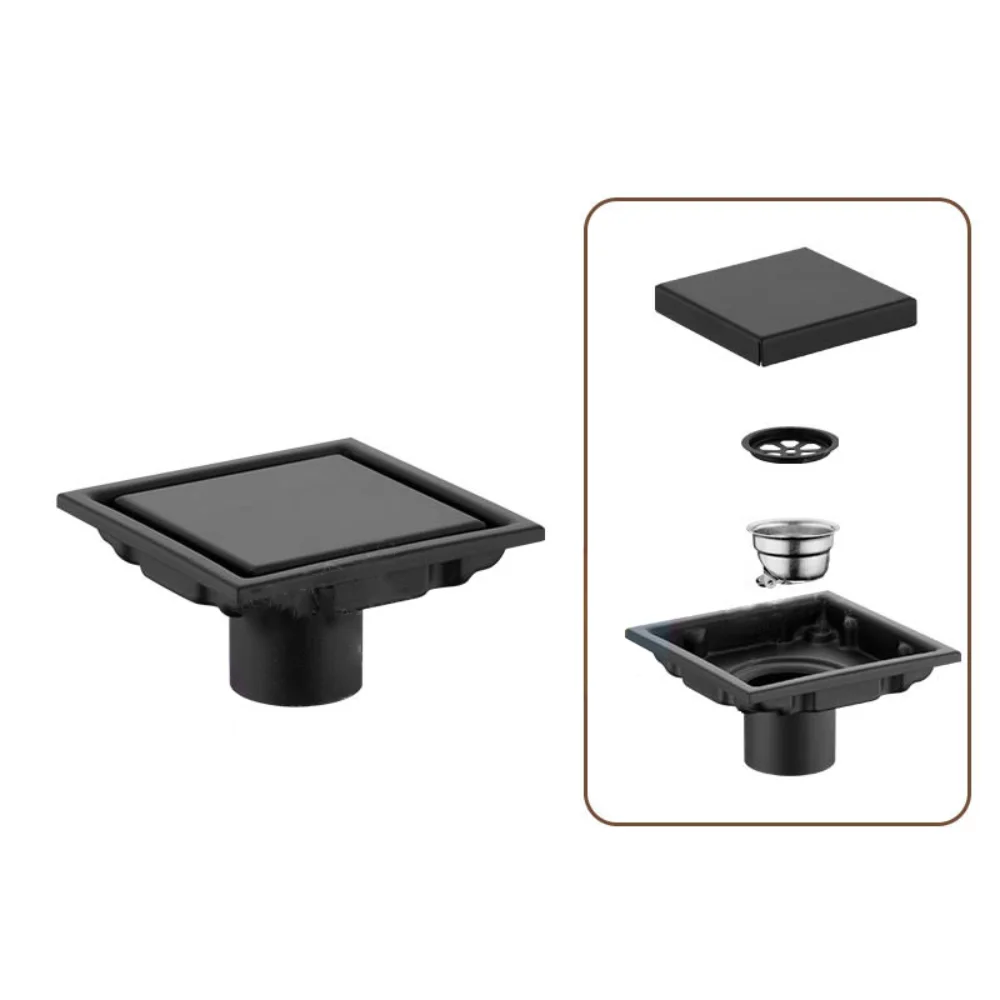 

Квадратный слив для пола из нержавеющей стали 304, аксессуары для защиты от запаха, слив с большим потоком, вставка для плитки, решетки для душа, туалет