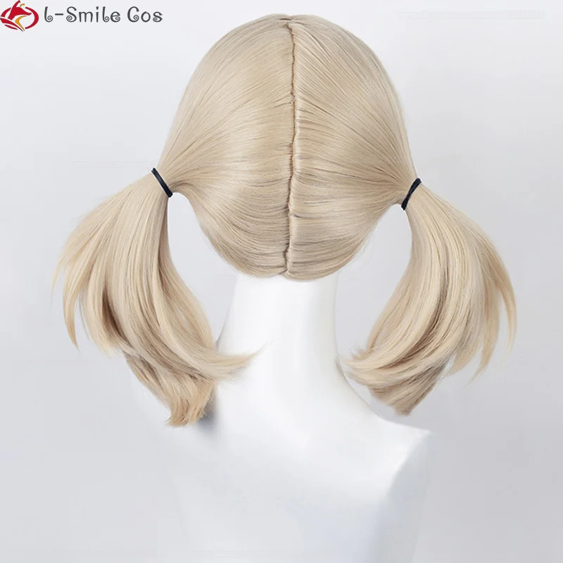 Scalp Azusawa Kohane Cosplay Wig 43cm Light Linen With Double Tail Heat Resistant Synthetic Wigs + Wig Cap