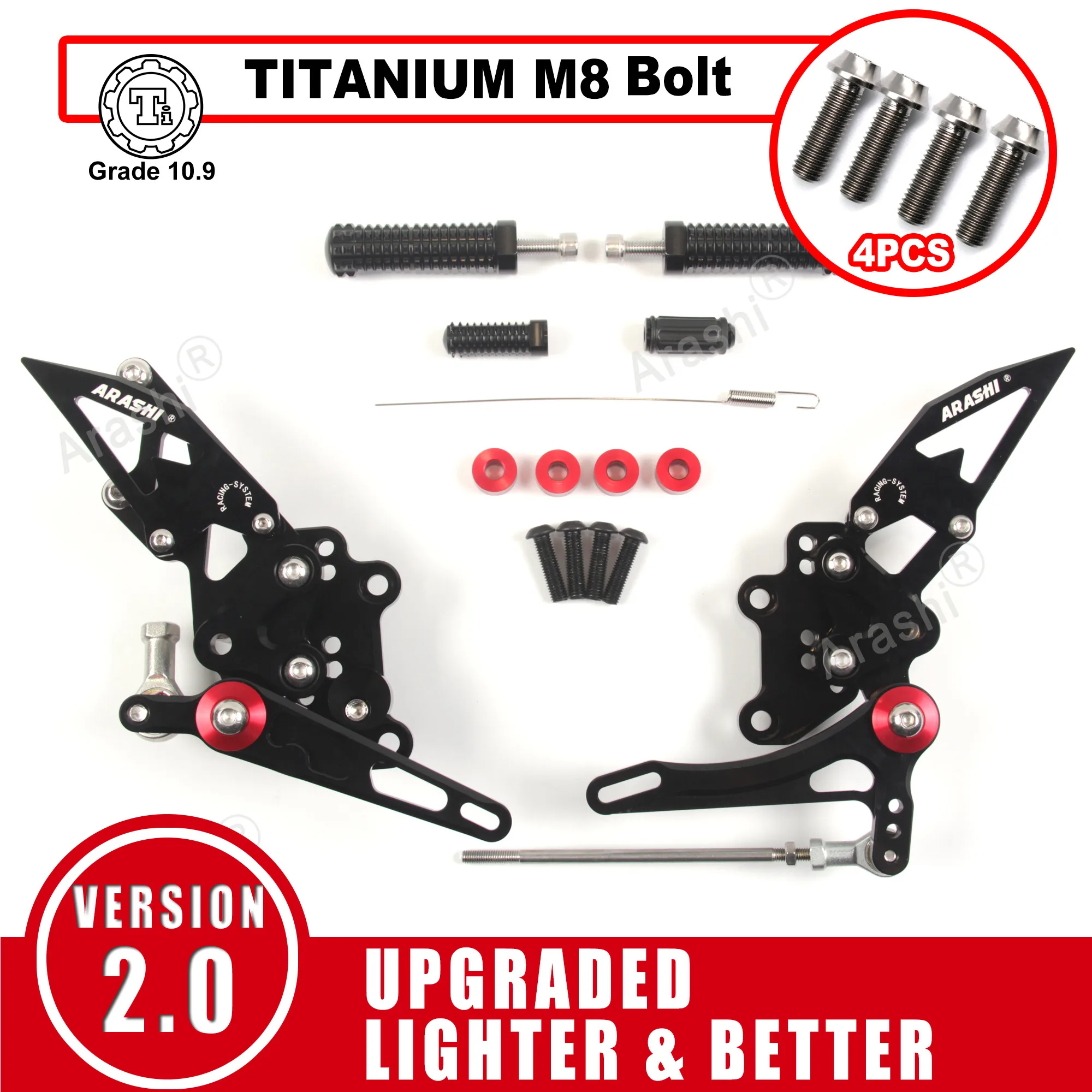 Arashi NINJA 300 2013 - 2017 Rennen Fußrastenanlage Verstellbare Fußstütze Für KAWASAKI NINJA300 EX300A EX300B ABS 2014 2015 2016 Fuß pegs