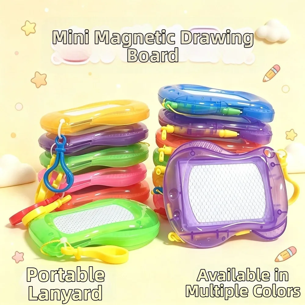 DIY Magnetic Drawing Board Keychain Creative Erasable Mini Doodle Pad Keychain Hanging Charm Funny Fidget Bag Accessory