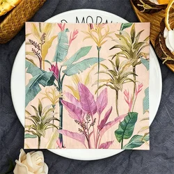 Floral Printed Napkins Hotel Western Restaurant Table Cloth 33cm Household Wood Pulp Coloured Paper Towels 20 Sheets Paper Towel