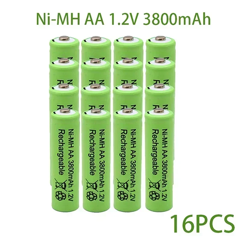 New AA 1.2V 3800mAh battery Ni-MH rechargeable battery for Toy Remote control Rechargeable Batteries AA 1.2V battery+Charger