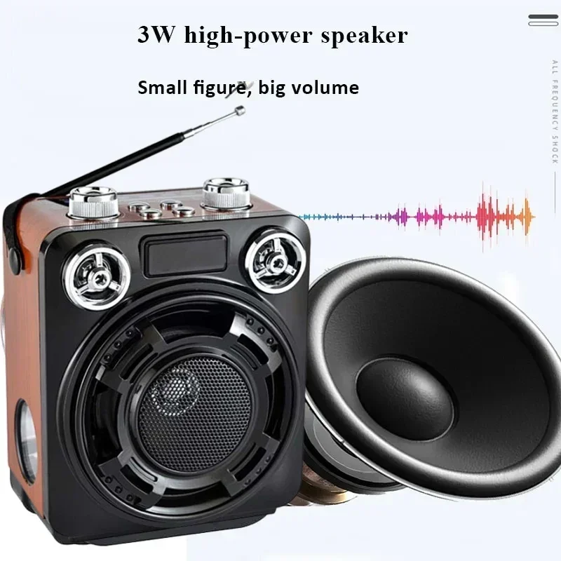 Signal Radio Receiver Mini Portable Bluetooth Speaker with Flashlight TF USB MP3 Music Player Rechargeable FM AM SW Radio Strong