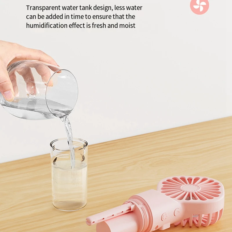 Ventilador portátil portátil de água, ventilador de névoa para dormitório estudantil, mini ventilador, suprimentos de verão, ferramenta de resfriamento ao ar livre