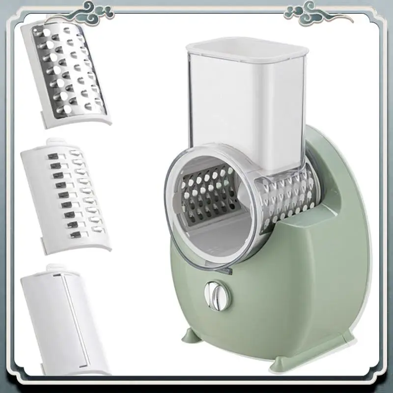 Durable 3-In-1 Electric Rotating Vegetable Slicer, USB Slicer, Automatic Chopper, Crushed Grater With 3 Blades, Vegetable Cutter