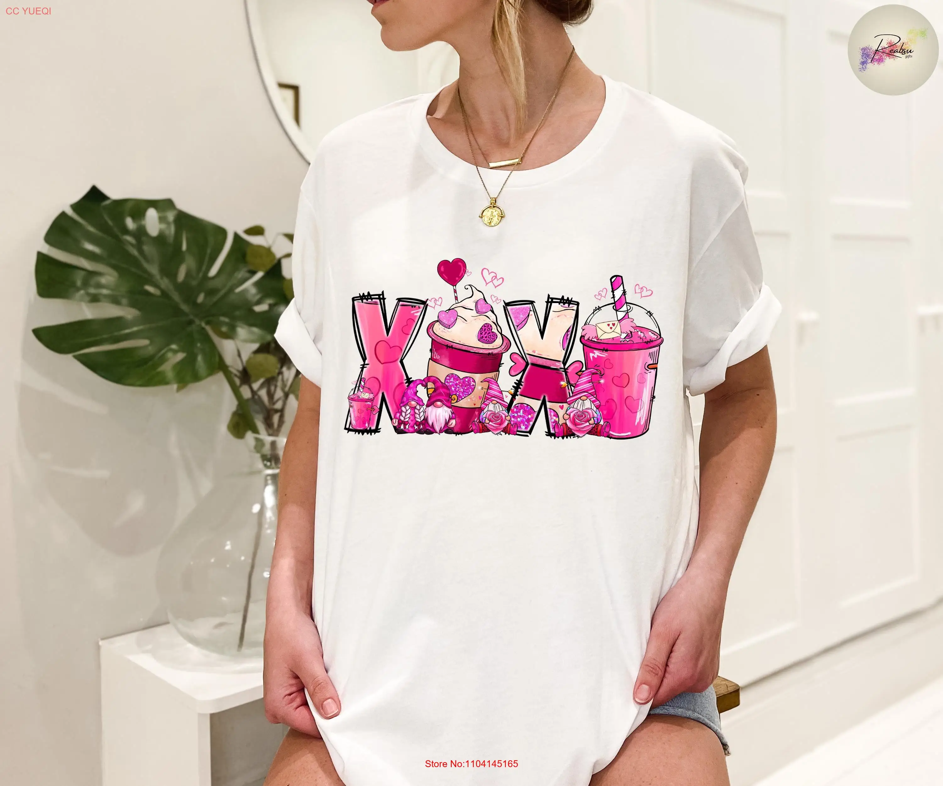 

Xoxo Gnomes Valentine T Shirt Valentines Day Gnome Cute Hearts Drinking Vibes Apparel Love long or short sleeves
