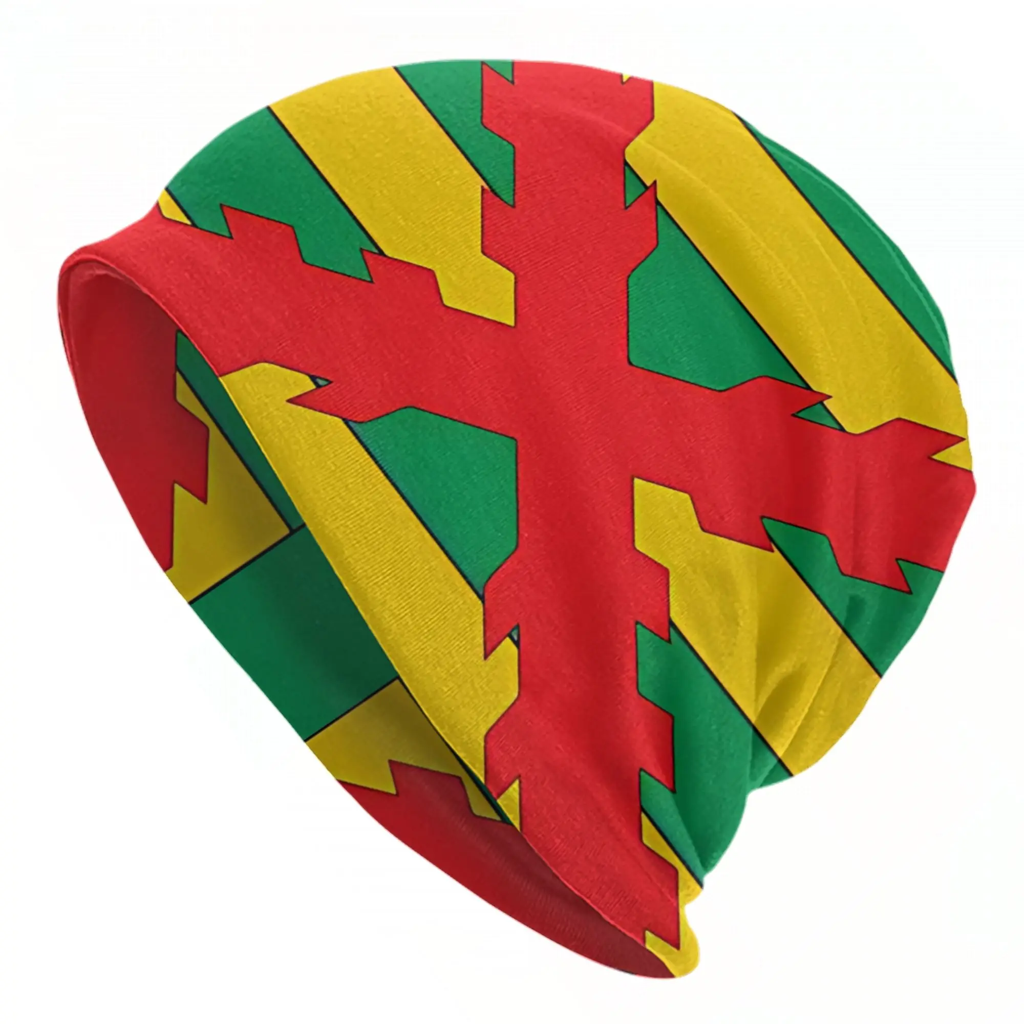 Burgundy cross Third Coast of Granada Bonnet Hat Cool Outdoor  Skullies Beanies Hats Men's Women's Spring Dual-use Cap