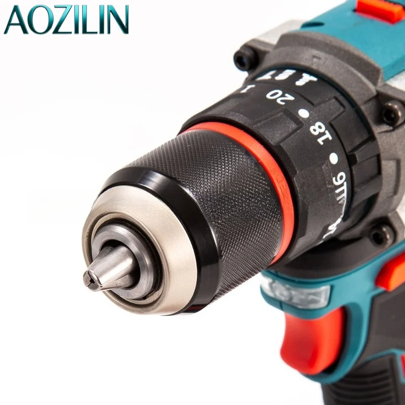 AOZILIN Cordless Brushless Impact Drill, Rechargeable Electric Hand Drill, Multi Function Electric Screwdriver for Household DIY