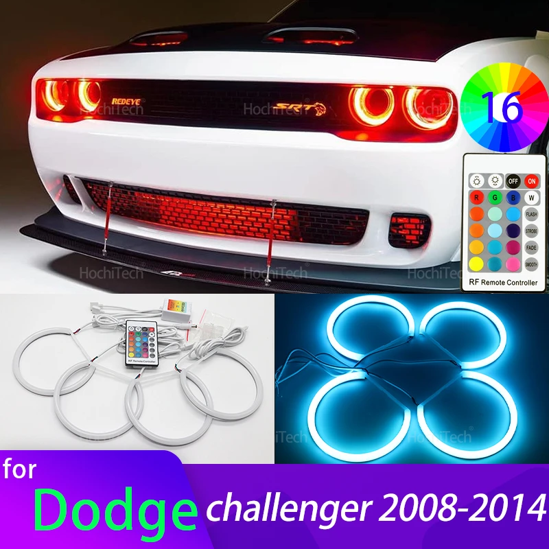 

Для Dodge Challenger 2008-2014 автомобильные аксессуары Высокое качество 16-цветные ультра яркие RGB хлопковые светодиодные кольца с ангельскими глазками дневного света