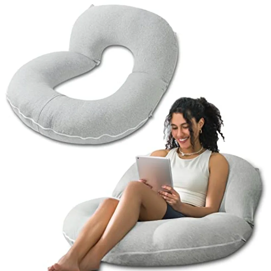 

Подушка для чтения и сидения, подушка для игр на диване, подушка для взрослых, поддержка для сидения, серый цвет Jery