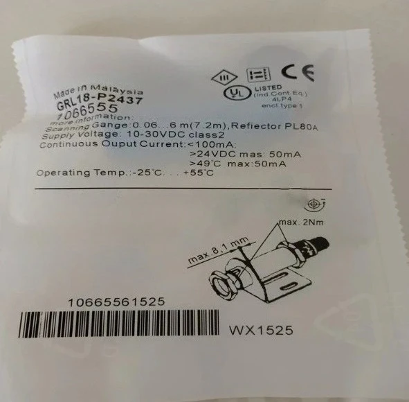 Brand New GRL18-P2437 GRL18-P1131V GRL18-P2457 GRL18-N2432 Photoelectric Switch Inventory Fast Delivery