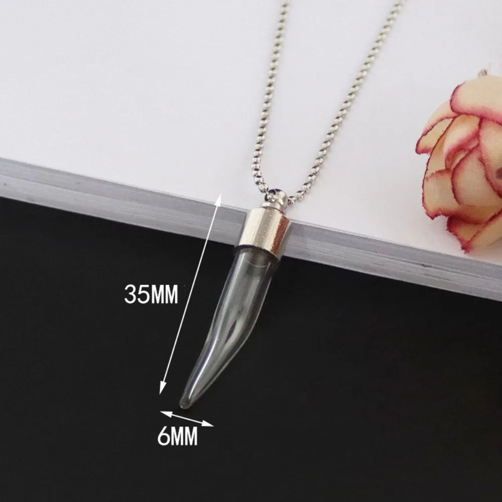 New Fillable Wishing Jars Necklace With Ball Chain Urn Jewelry Vial Necklace Ashes Fillable Bottle Pendant Necklace