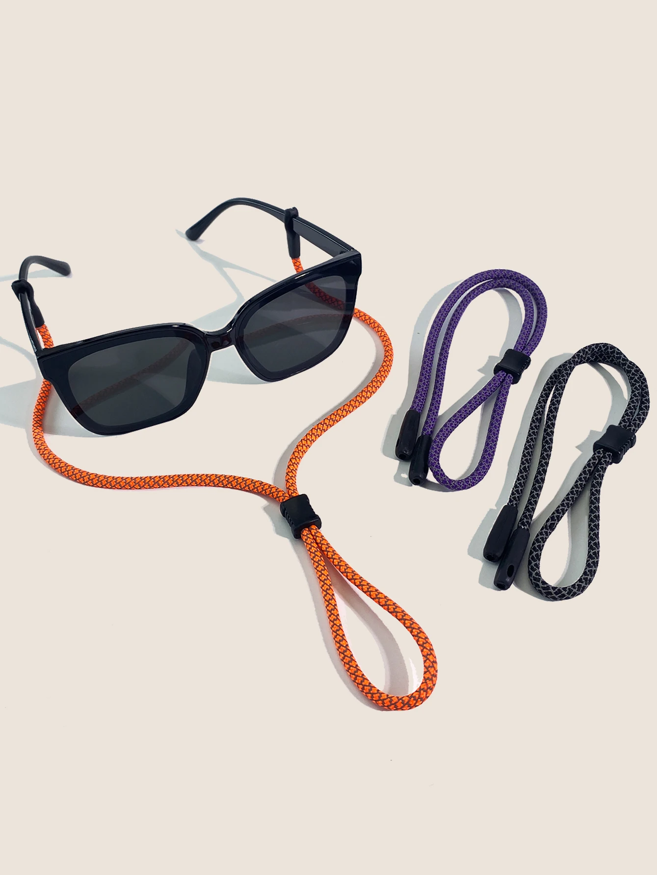 3pcs/set Premium Adjustable Sports Glasses Rope - Anti-Slip, Sweat-Resistant, Durable Polyester Lanyard for Active Lifestyles