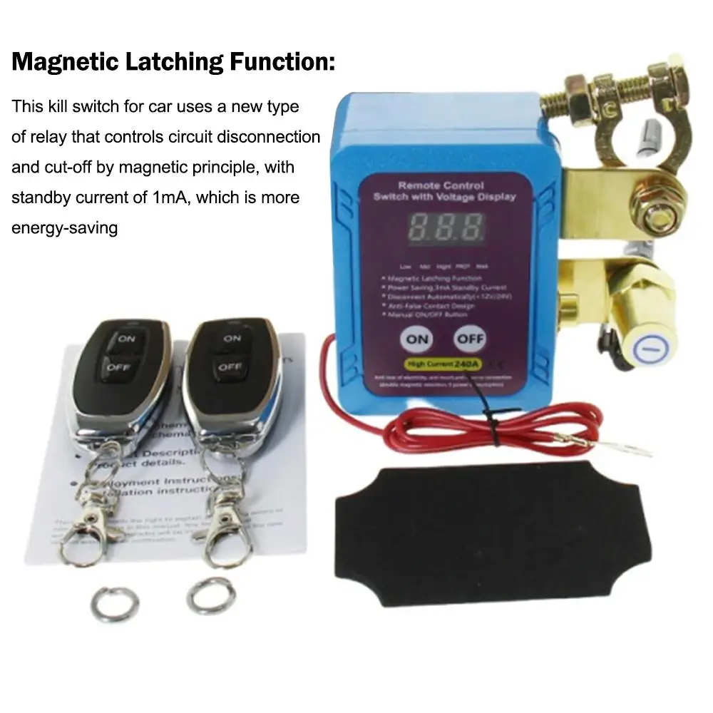 12V/24V High Current Car Battery Breaker Remote Battery Disconnect Auto Kill Leakage Protection For Car Truck T0Z5