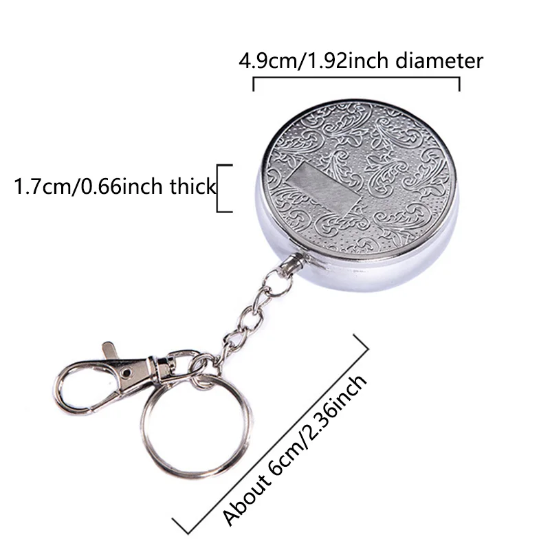 1PC Mini Portable Ashtray with Lid Stainless Steel Keychain Random Style Carrying Around Ashtray for Car Use