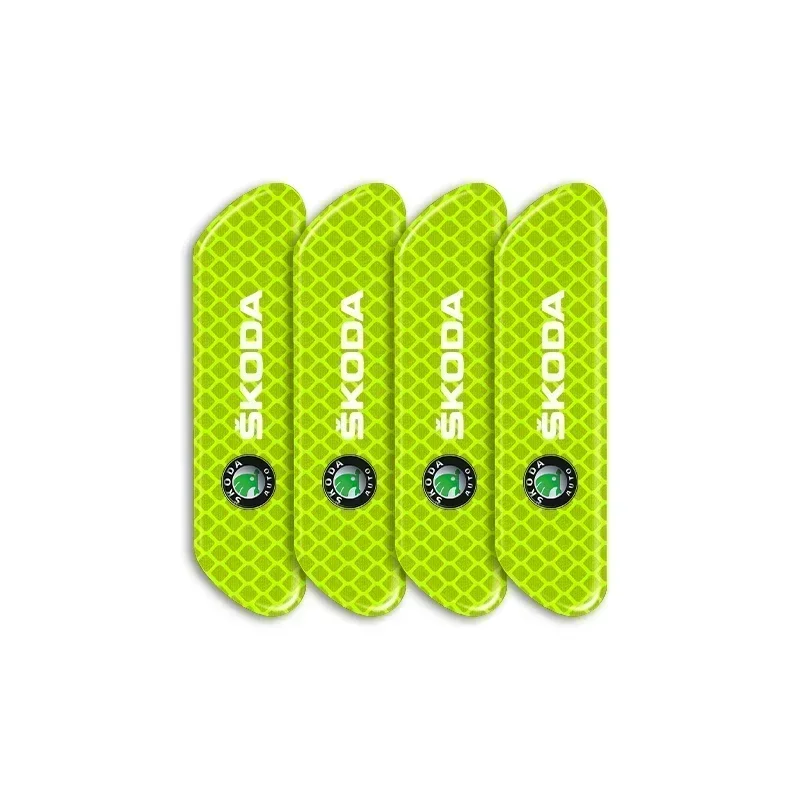 4PCS/set Car door protection reflective Car stickers Styling For Skoda Octavia 2 3 Fabia Kamiq Kapoq Kodiaq Rapid SCALA Superb
