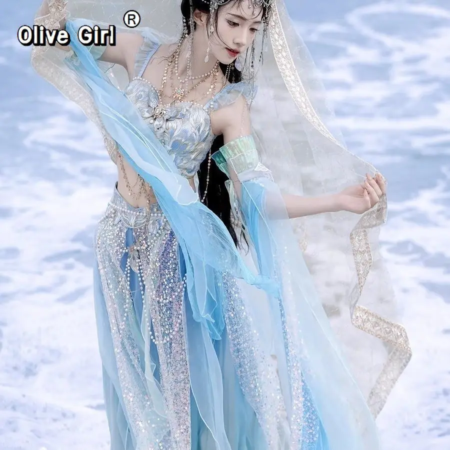 Olivegirl Original Exotic Embroidery Dance Costume Mermaid Princess Hanfu 2026 Goddess Summer Cosplay Costumes Sets Clothing