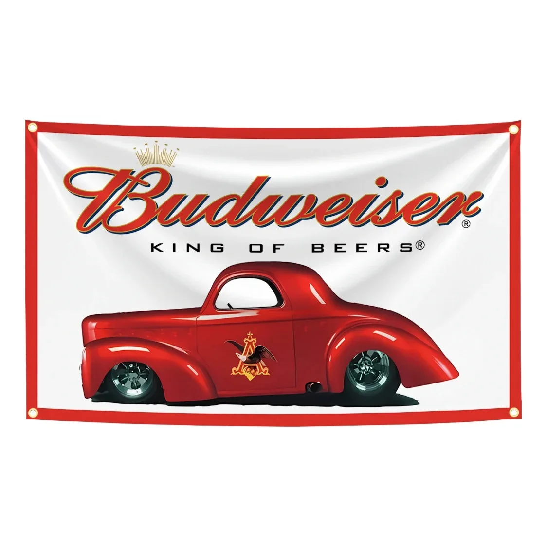 B-Budweisers King of Beers Flag Car Tapestry Polyester Digital Printing Banner for Garage Wall Art Out Door Decoration