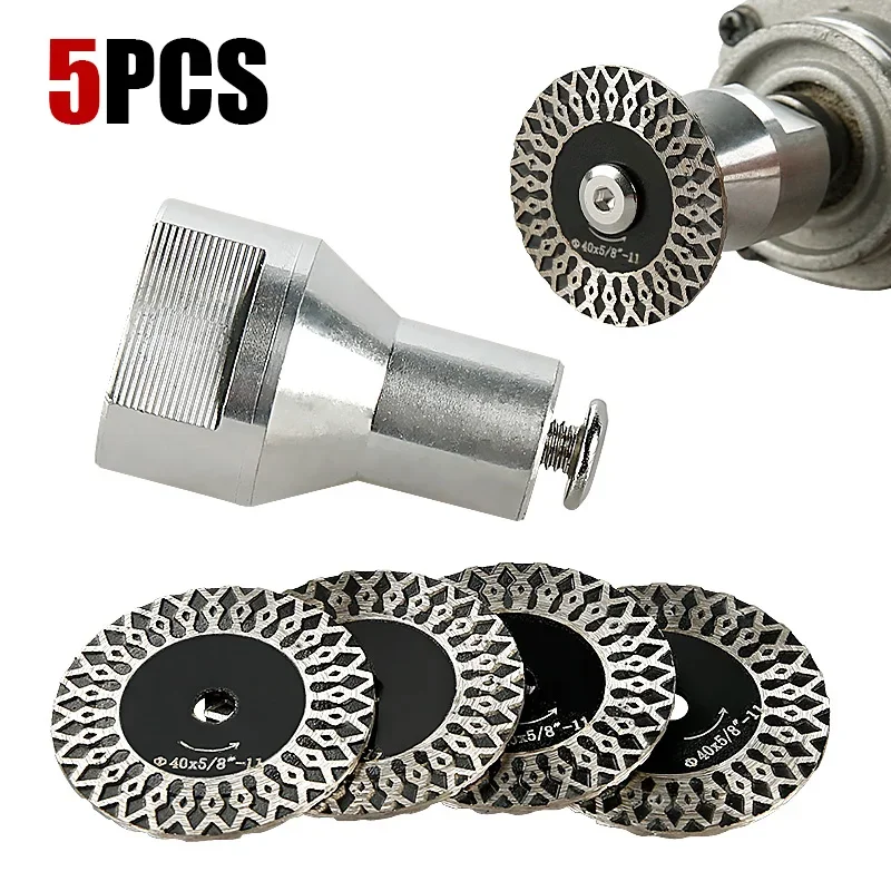lozlin-5-pecas-disco-de-corte-diamantado-turbo-com-flange-rosca-m14-m10-5-8-11-para-granito-marmore-azulejo-concreto-e-pedra