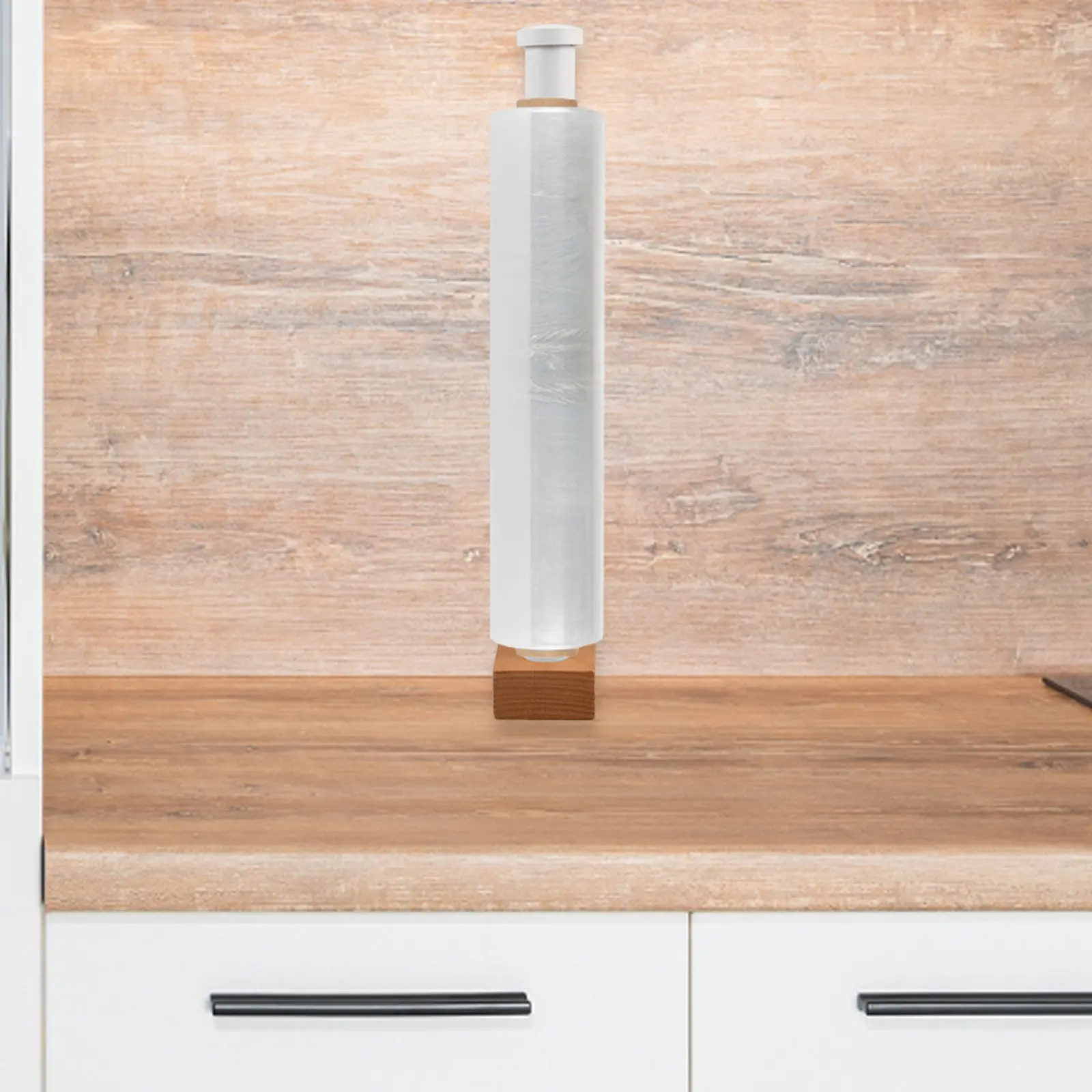 Natural Wood Paper Towel Holder Rustic Decorative Countertop Wall Mount Kitchen Bathroom Stand Moisture Resistant Space Saving