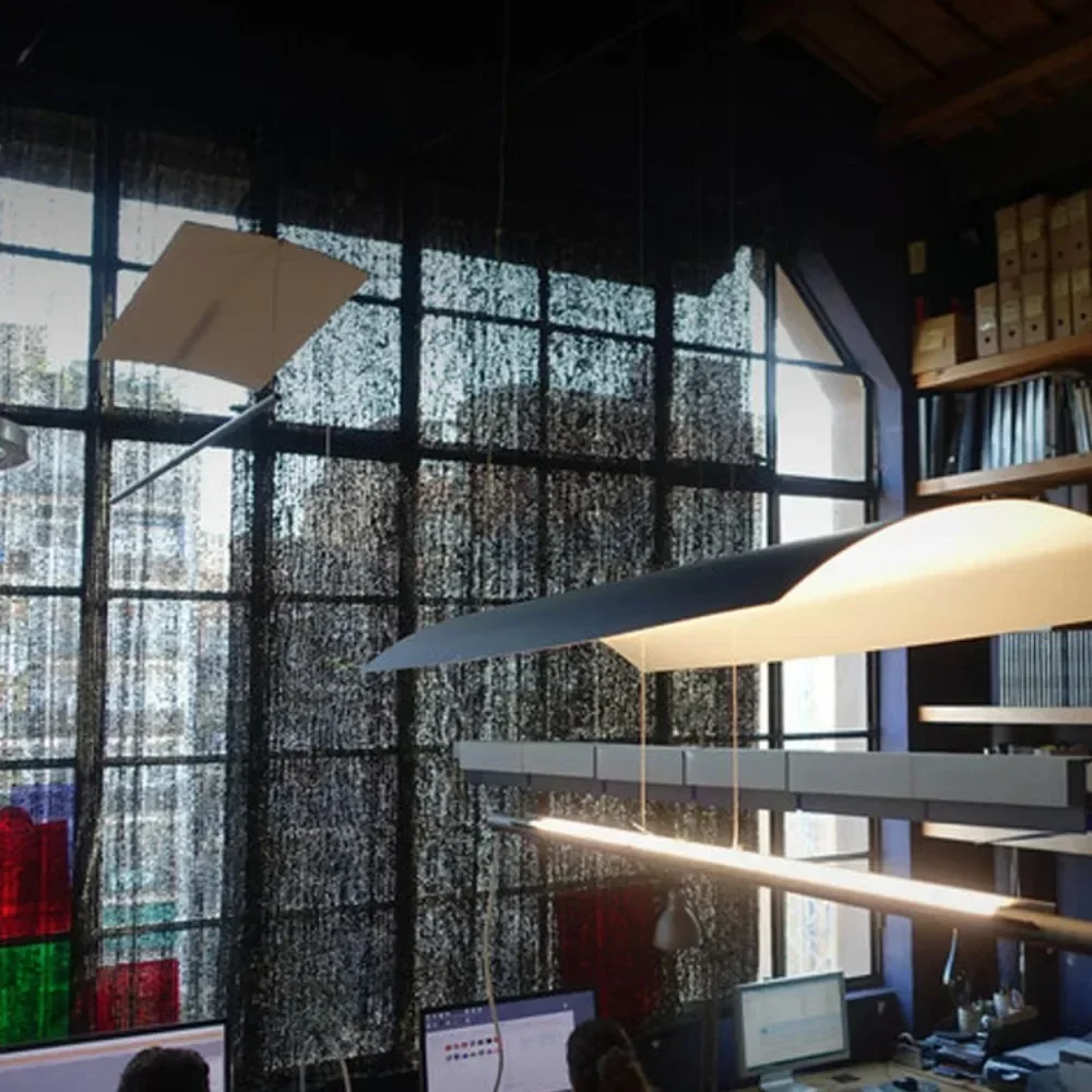 Modern Scandinavian Restaurant Tile pendent lamp Nordic Lampshade Lamp Designer Minimalist Flat Lamp Office Long Chandelier