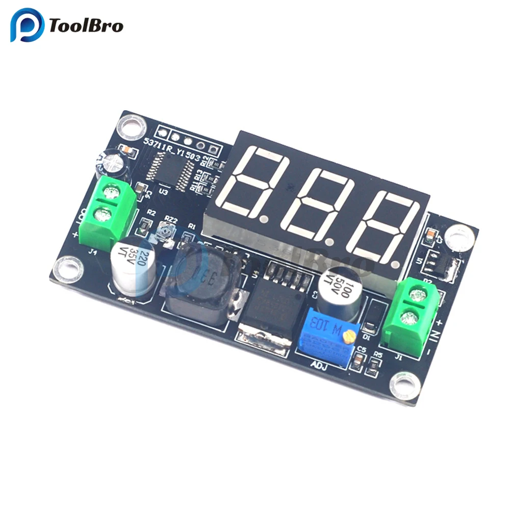 LM2596 3A Adjustable DC-DC Step Down Buck Converter Power Supply Voltage Regulator DC 4.5V-40V to DC 3V-37V Green LED Display