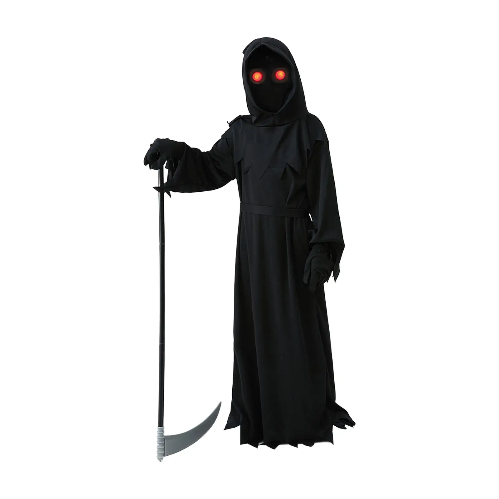 Halloween Grim Reaper Kostuum Cosplay Kids Enge Capuchon Grim Reaper Kostuum Gewaad Voor Toneelvoorstellingen Gemaskerd Feest Gunst