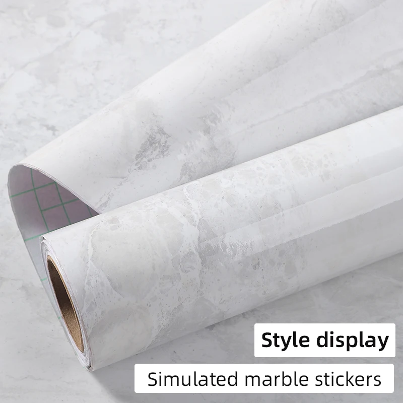 Tavola da roccia in rete bianca come la neve con adesivi impermeabili per lavabo, controsoffitto del bagno ricondizionato, marmo imitazione con umidità-p