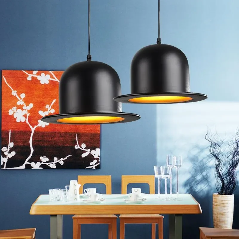 Modern Simple British Top Hat Creative Coffee Clothing Store Personalized Aluminum Bar Aisle Single-Headed Small Chandelier