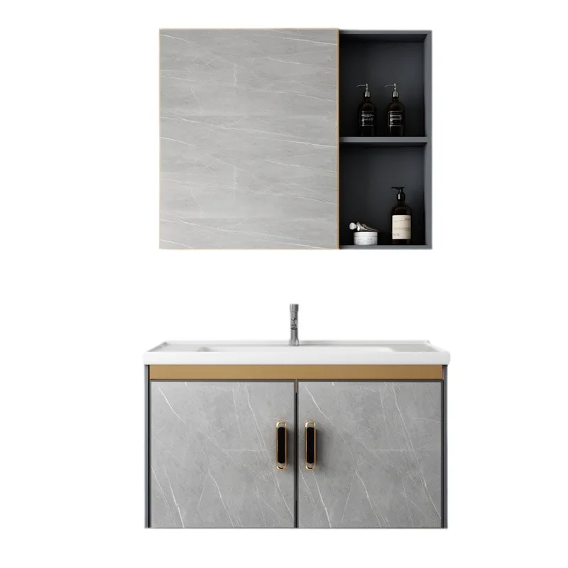 

* Aluminum Modern Bathroom Cabinet Vanity with Mirror and Sink