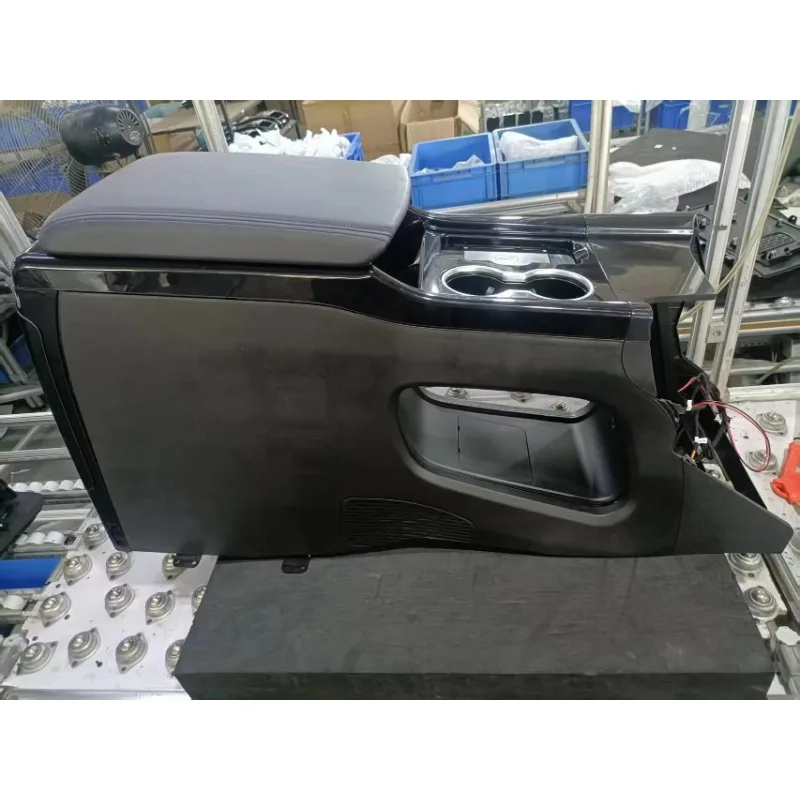 Plastic Front Car Center Console Box with Cup Holders Arm Support Armrest Refrigerator Optional