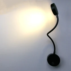 LED-Hoses-Wall-Light 3W 360° Flexible bedroom with switch in LEDs Selfie Ring Light Indoor wall Lapms For Makeup Bedside Reading