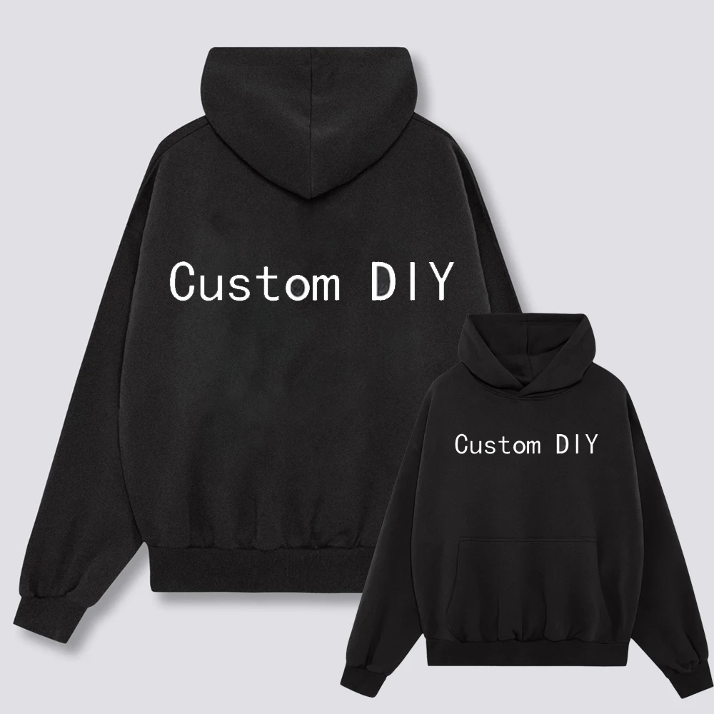 Winter DIY Men Hoodies Sweatshirts Hip Hop Oversize Vintage Streetwear Personalized Dinosaur Print Hoodie Cotton Harajuku Custom