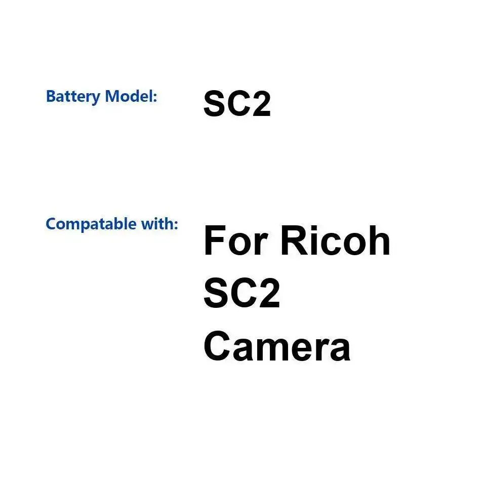 

Аккумулятор для камеры Ricoh SC2, SC2 емкостью 1200 мАч