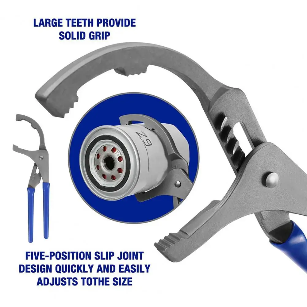 Oil Filter Removal Tool Adjustable Oil Filter Pliers 9/12-inch Heavy Duty Steel Wrench Tool Car Accessories for Easy Oil Filter
